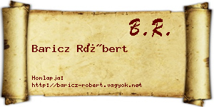 Baricz Róbert névjegykártya